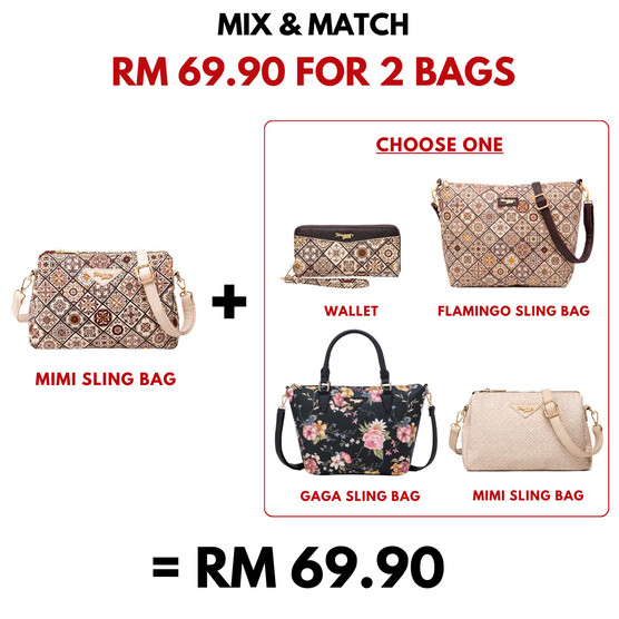 MIMI SLING BAG - BATIK BD, BEIGE